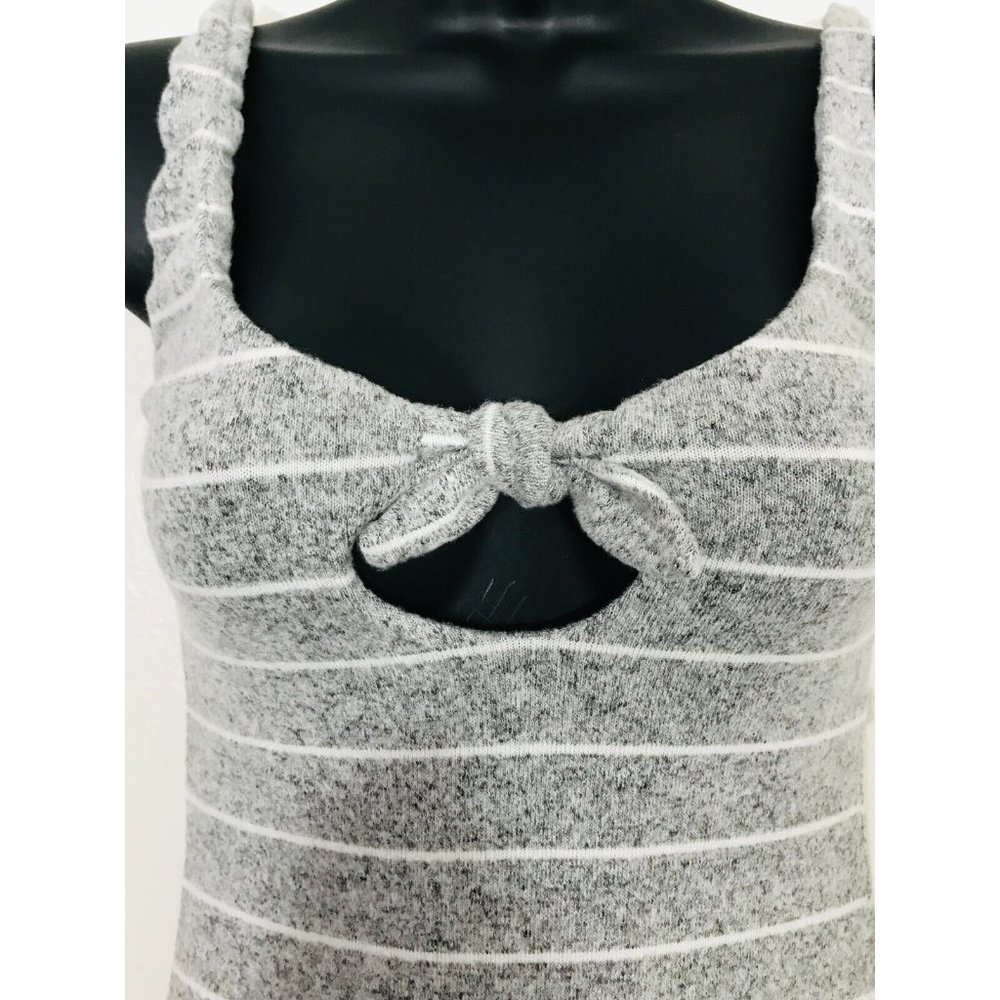 BEACH BUNNY Swimwear Peyton Bodysuit‎ Grey Cheeky Bow Keyhole, S NWT - Picture 6 of 12